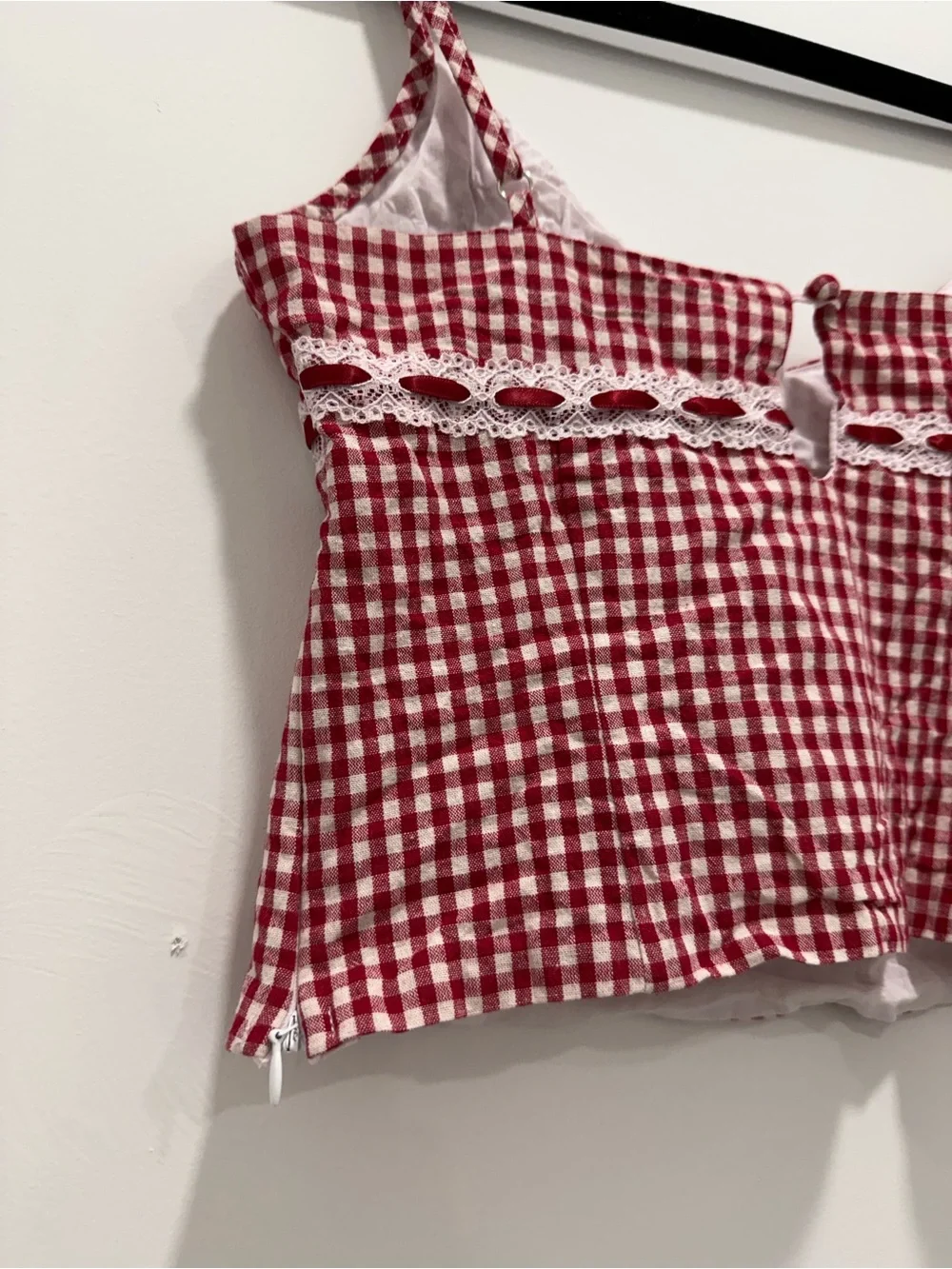 Princess Polly: Daydreaming Gingham Set Red / White - Size US 4